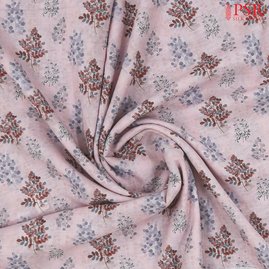Light Pink Linen Print Running Material