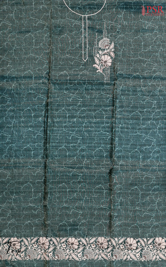 Teal Tissue Dress Material