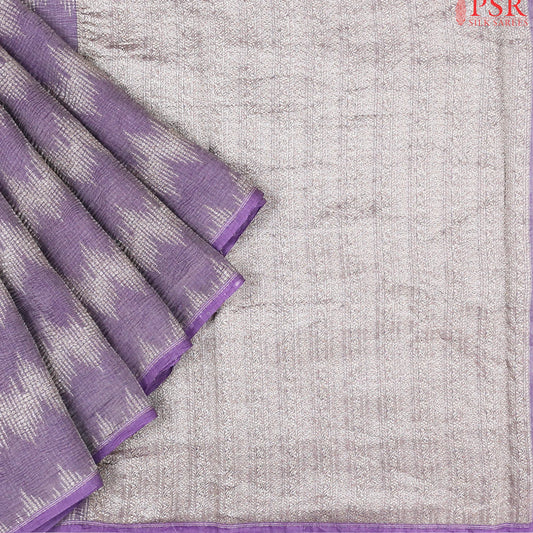 Purple Lavender Banaras Tissue Silk Saree