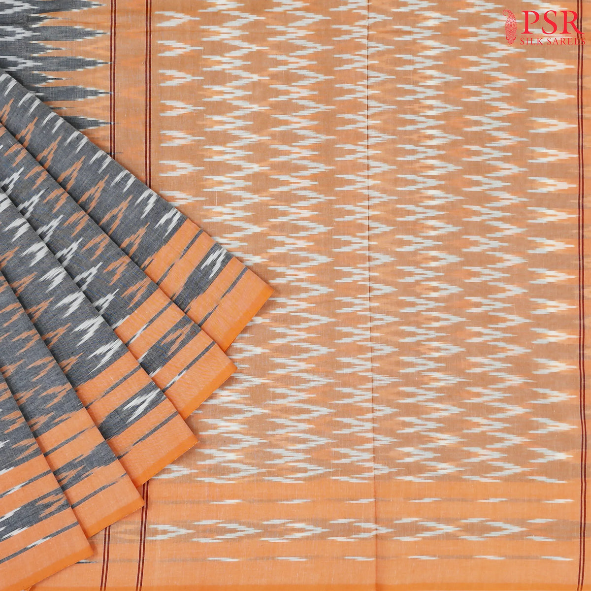 Grey Ikkat Cotton Saree