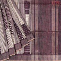 Dark Burgundy Semi Tussar Saree