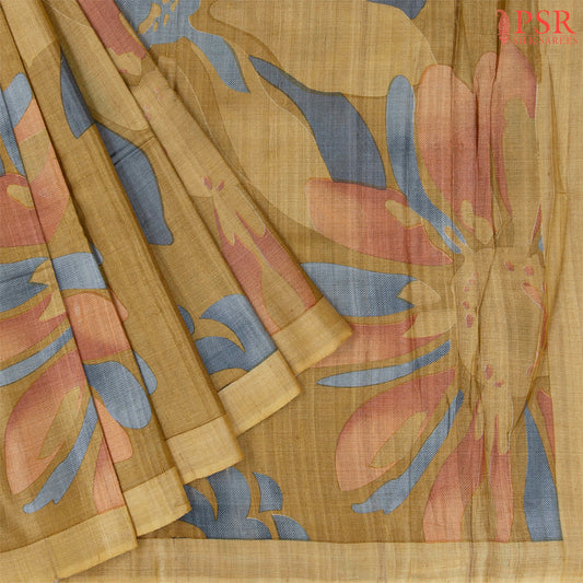 Mustard Brown Kadhi Tussar Silk Saree