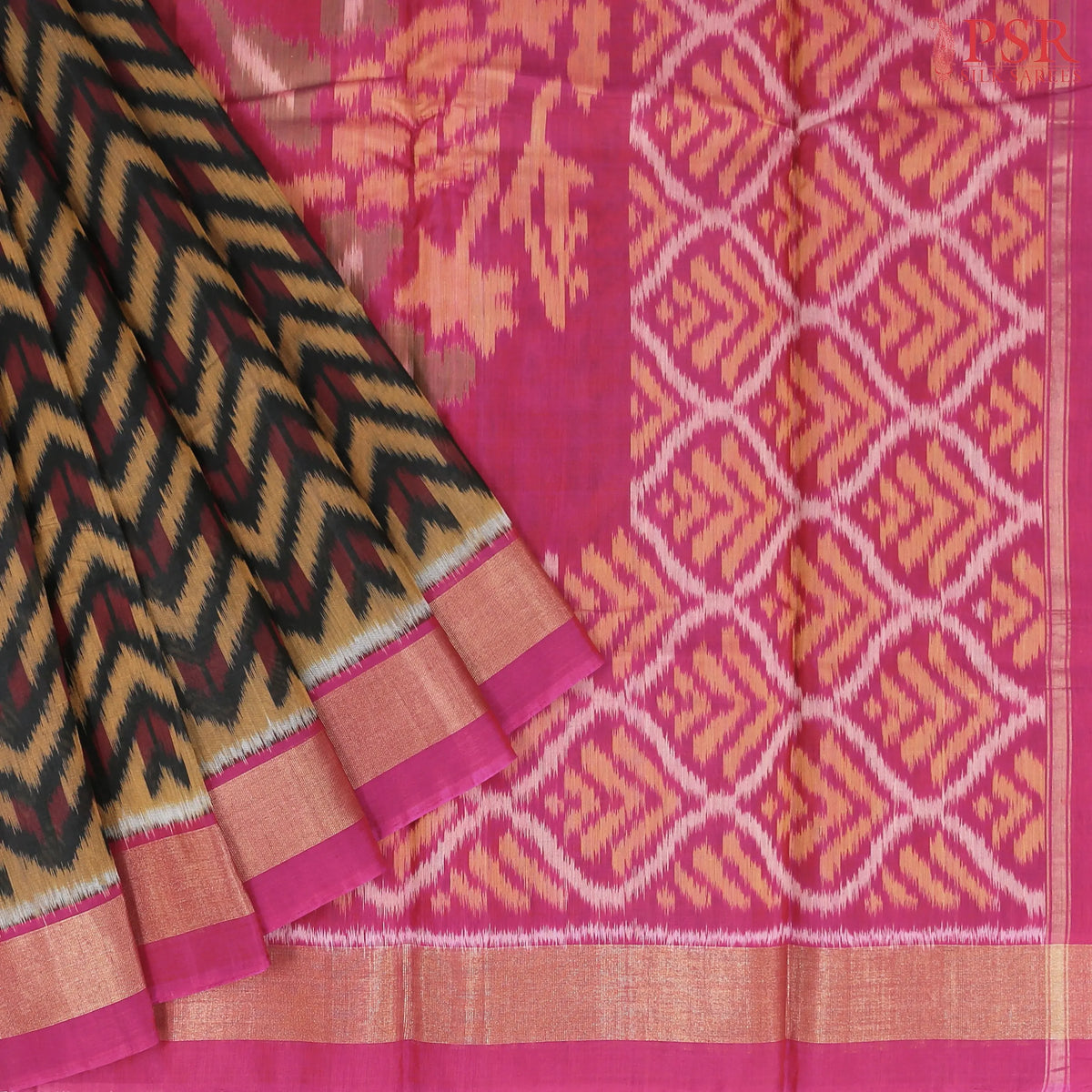 Black Patola Silk Cotton Saree