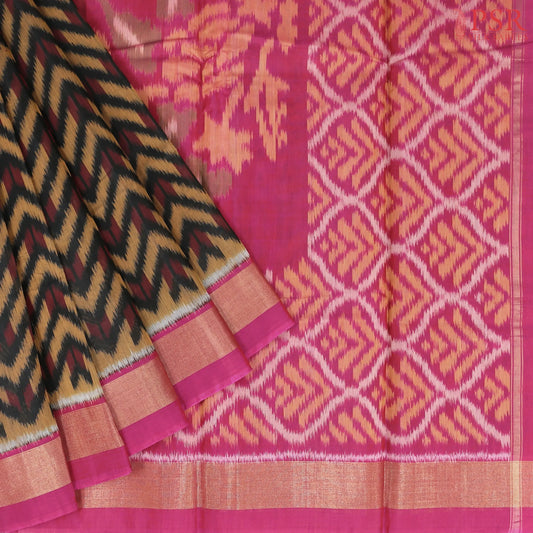 Black Patola Silk Cotton Saree