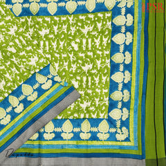 Peacock Blue Semi Pashmina Dress Material