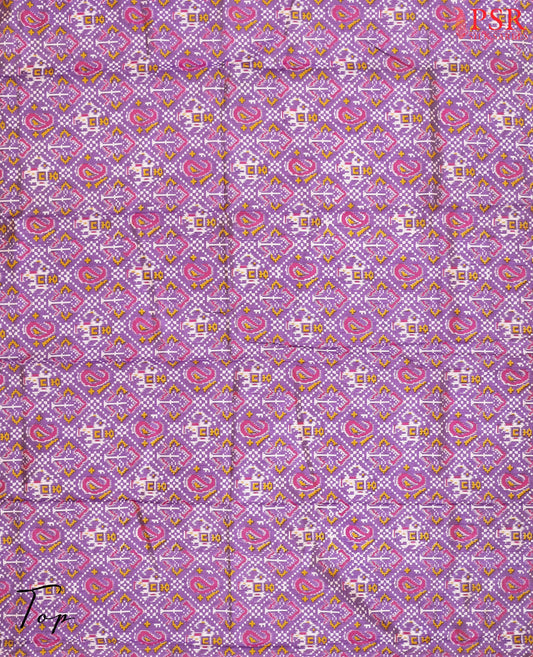 Dark Lavender Soft Patola Silk Cotton Dress Material