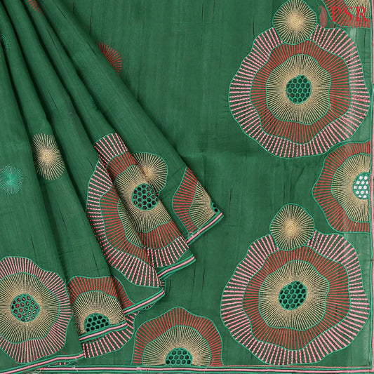 Dark Green Kosa Saree
