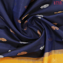 Midnight Blue Kanchipuram Silk Saree