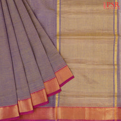 Dark Lavender Mangalagiri Cotton Saree