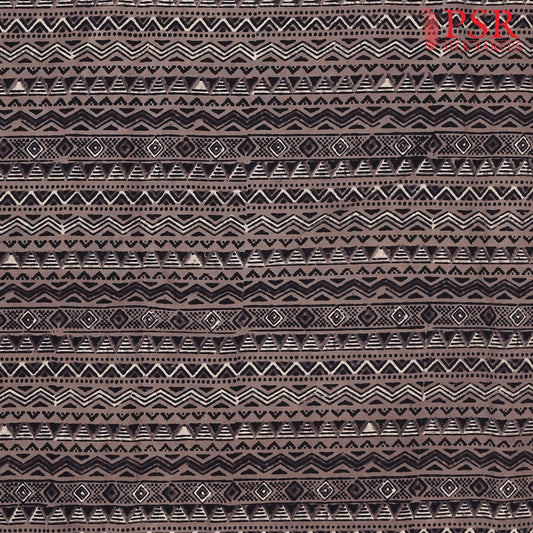 Dark Taupe Ajrakh Print Running Material