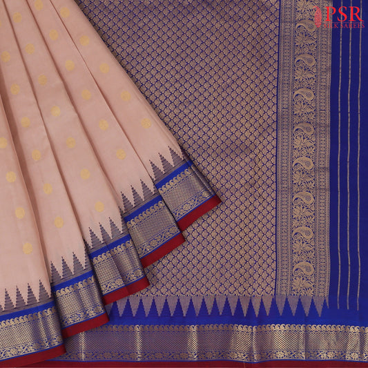 Peach Beige Gadwal Silk Saree