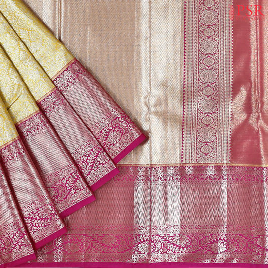 Light Yellow Tissue Art Silk Saree