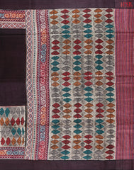 Old Beige & Dark Brown Kadhi Tussar Silk Saree