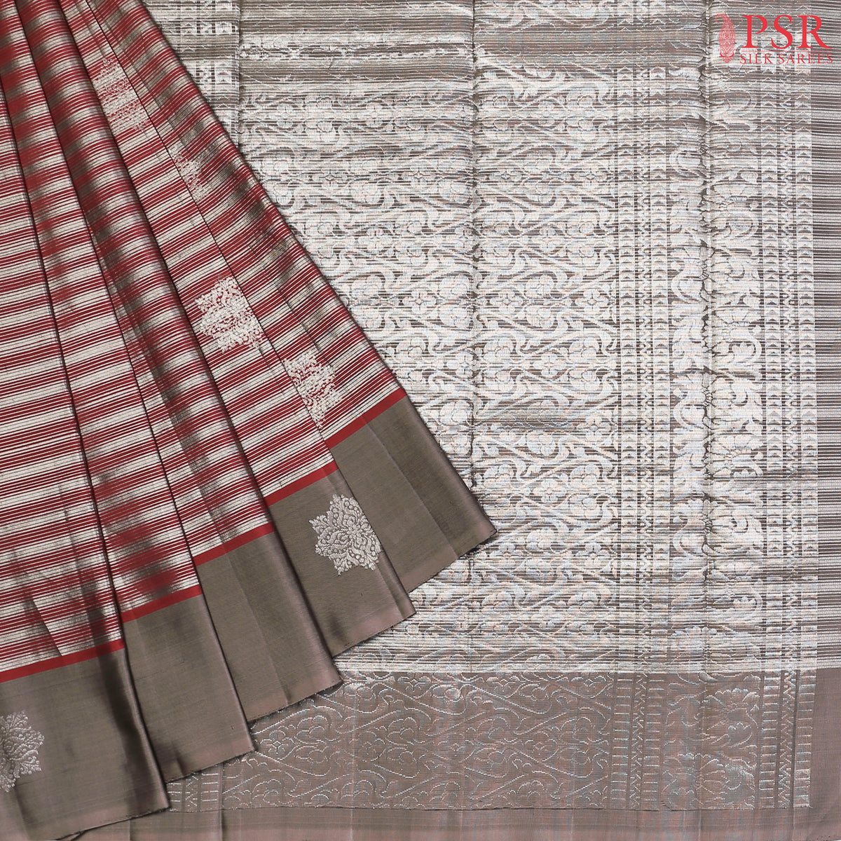 Antique Red Soft Silk Saree