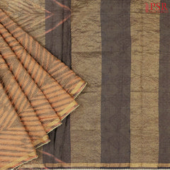 Yam Orange Crushed Tissue Silk Saree