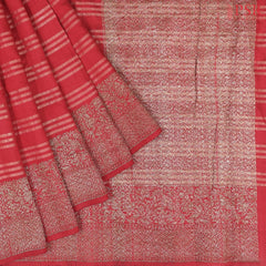 Vintage Red Banaras Jute Silk Saree