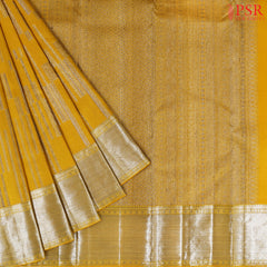 Amber Yellow Kanchipuram Silk Saree