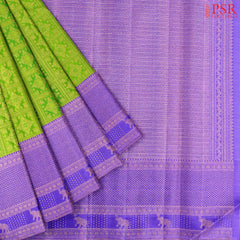 Parrot Green Bridal Kanchipuram Silk Saree