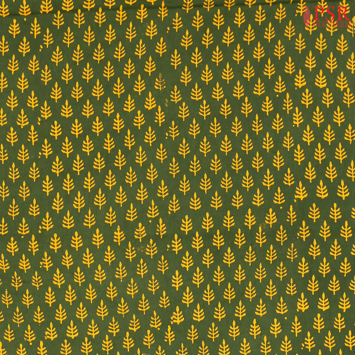 Bottle Green Cotton Print Running Material
