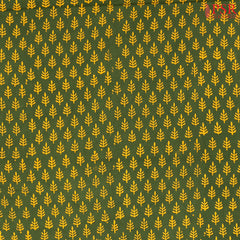 Bottle Green Cotton Print Running Material
