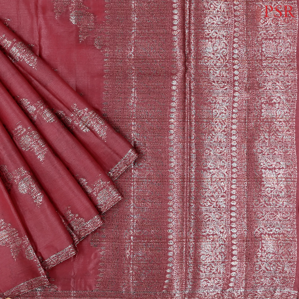 Maroon Banaras Tussar Silk Saree