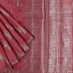 Maroon Banaras Tussar Silk Saree