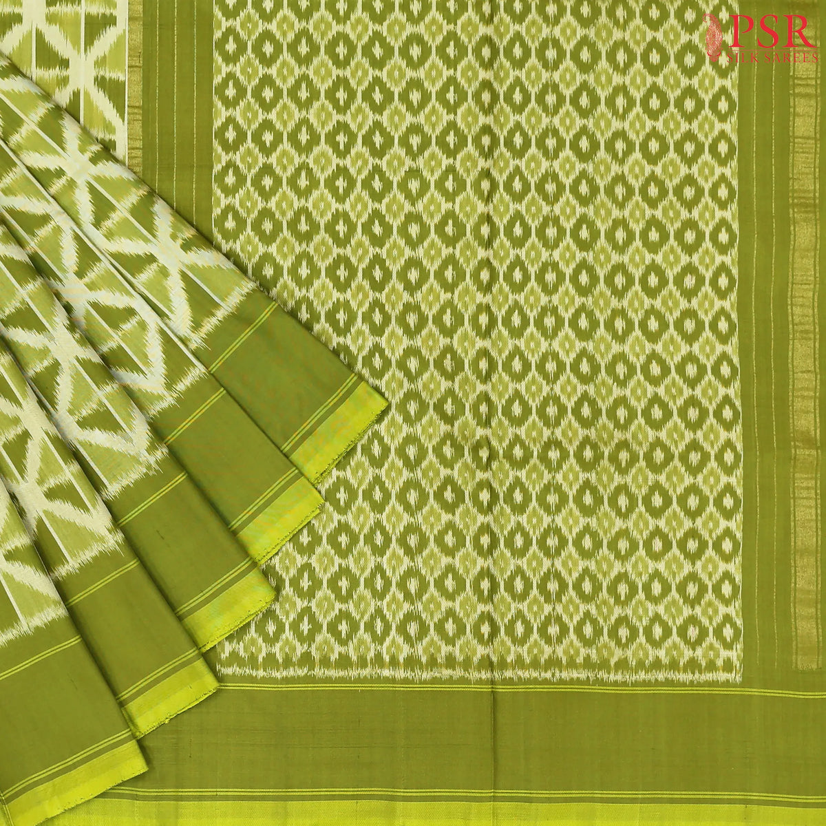 Pear Green Pochampally Silk Saree