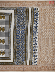 Beige Jaipur Cotton Printed Saree