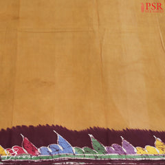Brown Derby Batik Print Cotton Saree