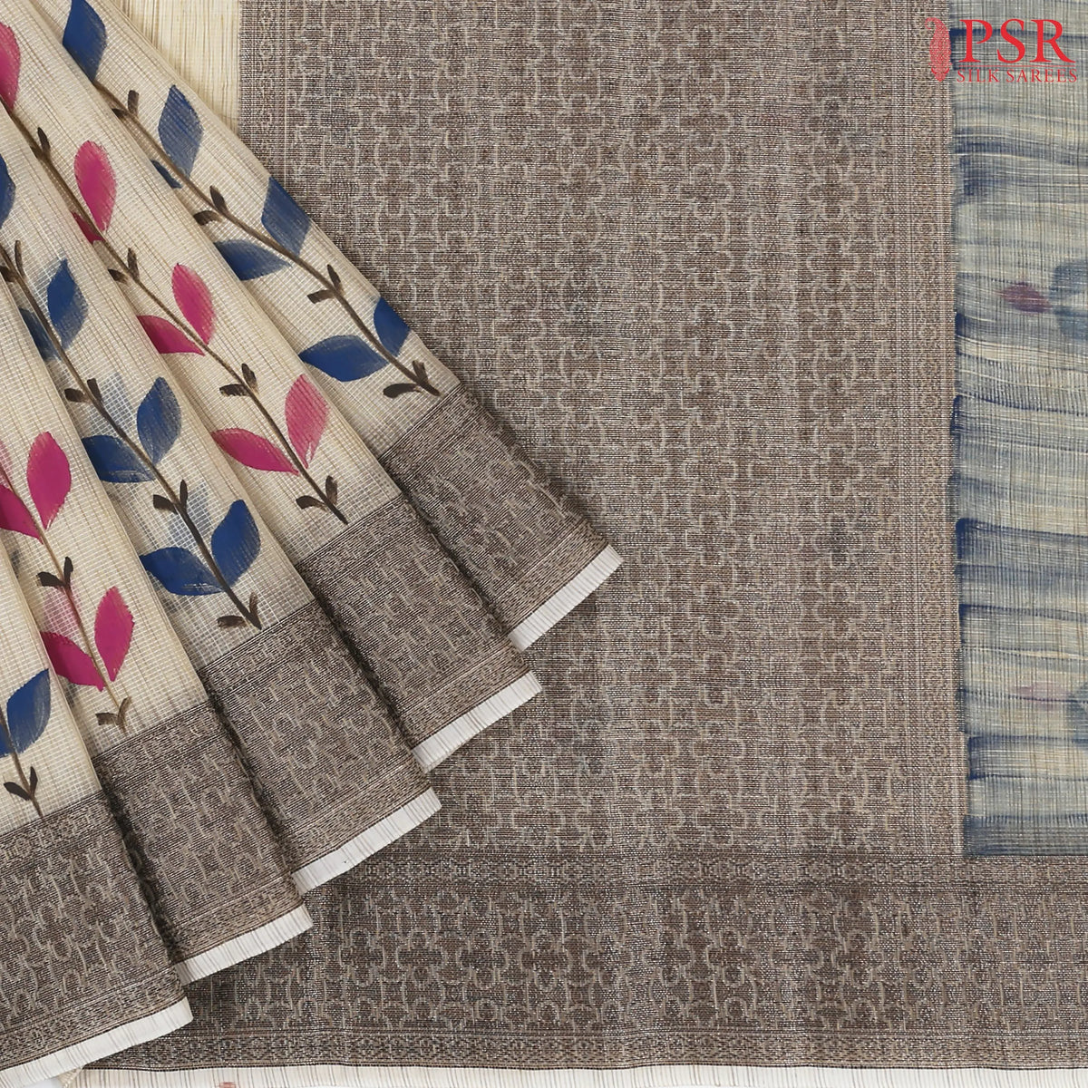 Beige Manipuri Supernet Saree