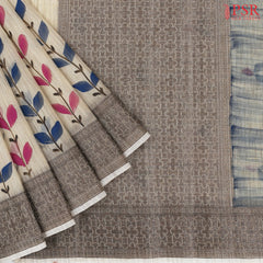 Beige Manipuri Supernet Saree