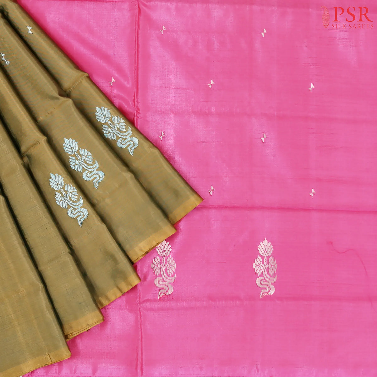 Olive Brown Vazhainaar Silk Saree