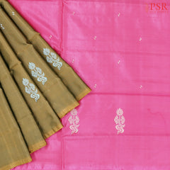 Olive Brown Vazhainaar Silk Saree