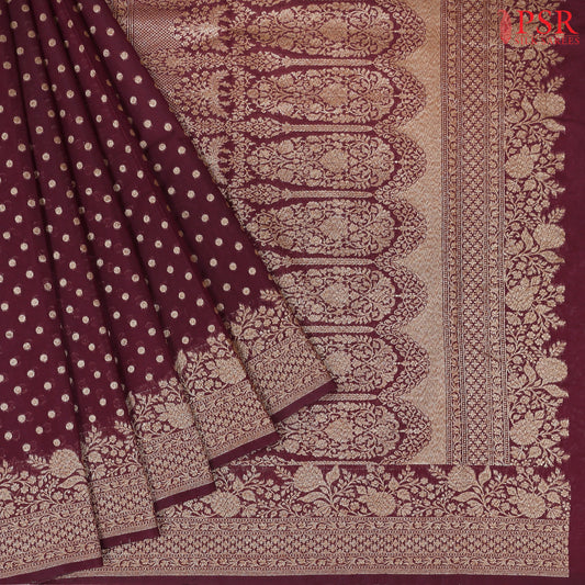 Mahogany Brown Georgette Saree