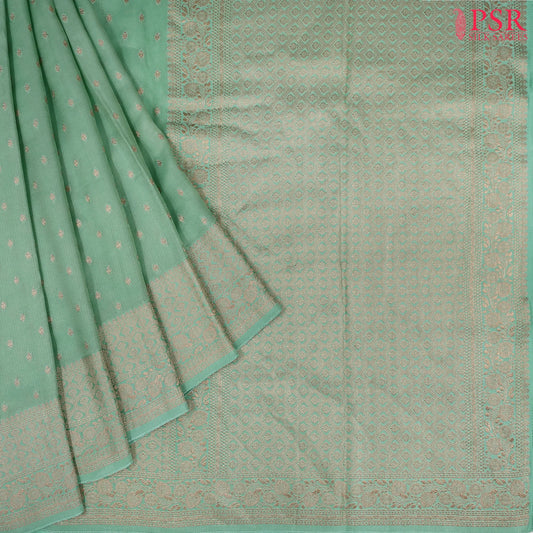 Mint Green Silk Cotton Saree