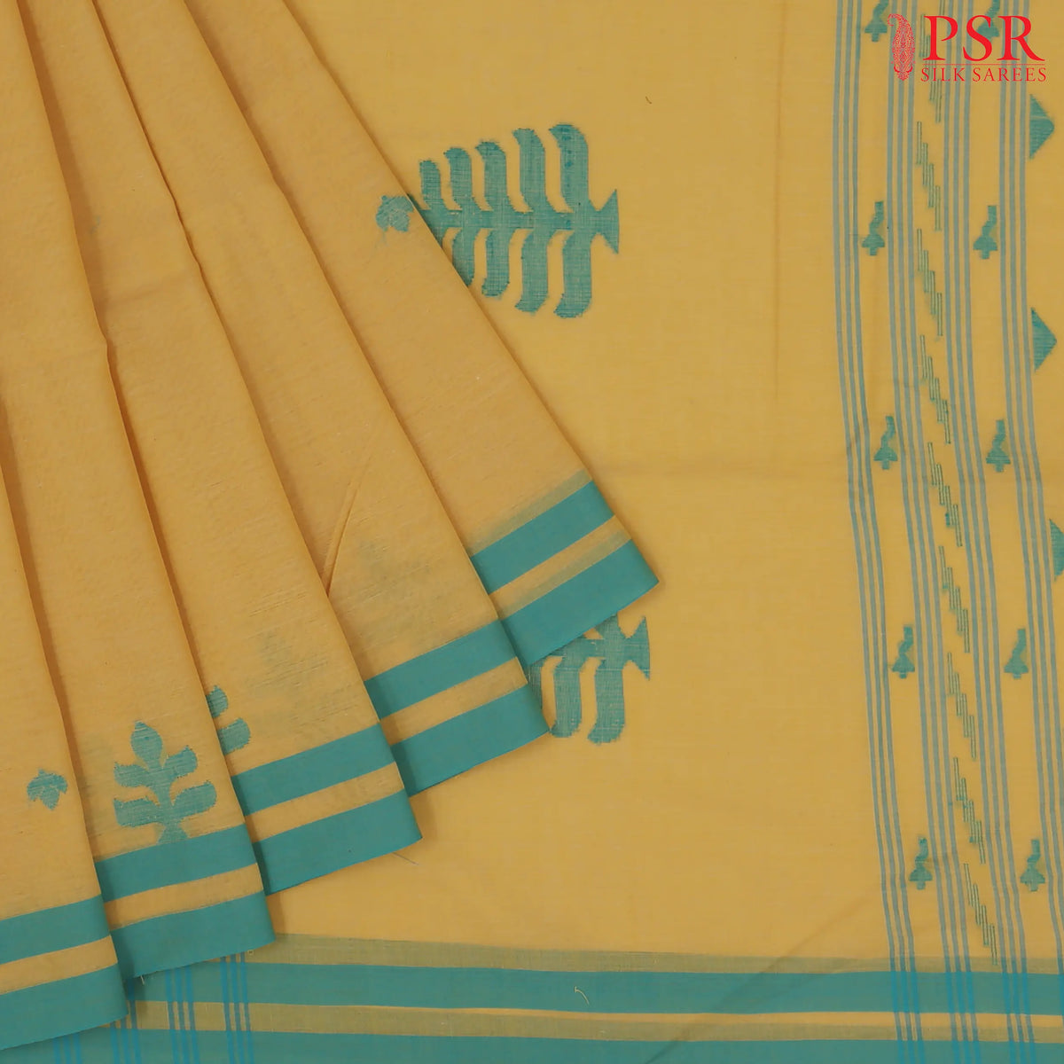 Tuscany Yellow Byloom Cotton Saree