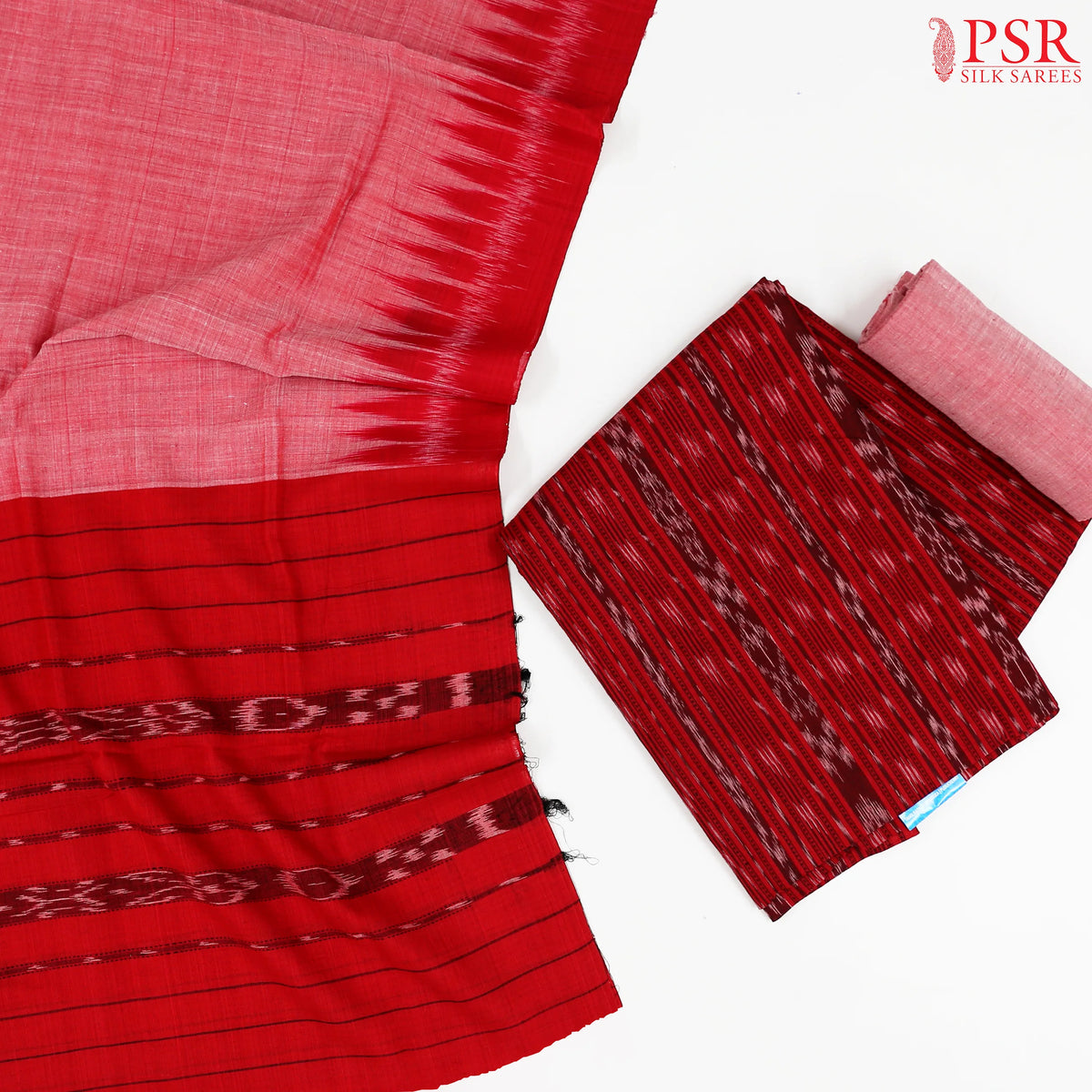 Red Orissa Cotton Dress Material