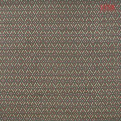 Dark Olive Green Semi Tassar Ikkat Print Running Material
