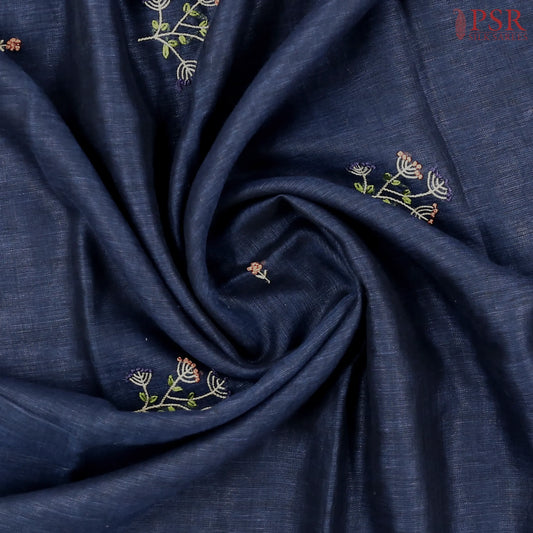 Dark Blue Linen Saree
