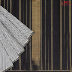 Black & White Kanchipuram Silk Saree