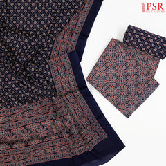 Dark Indigo Blue Cotton Dress Material