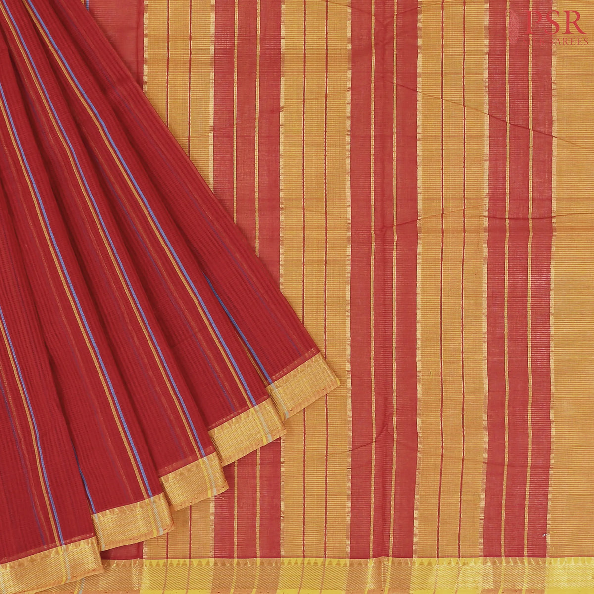 Red Mangalagiri Cotton Saree
