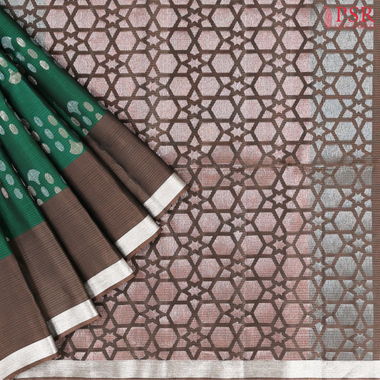 Dark Green Soft Silk Mix Saree