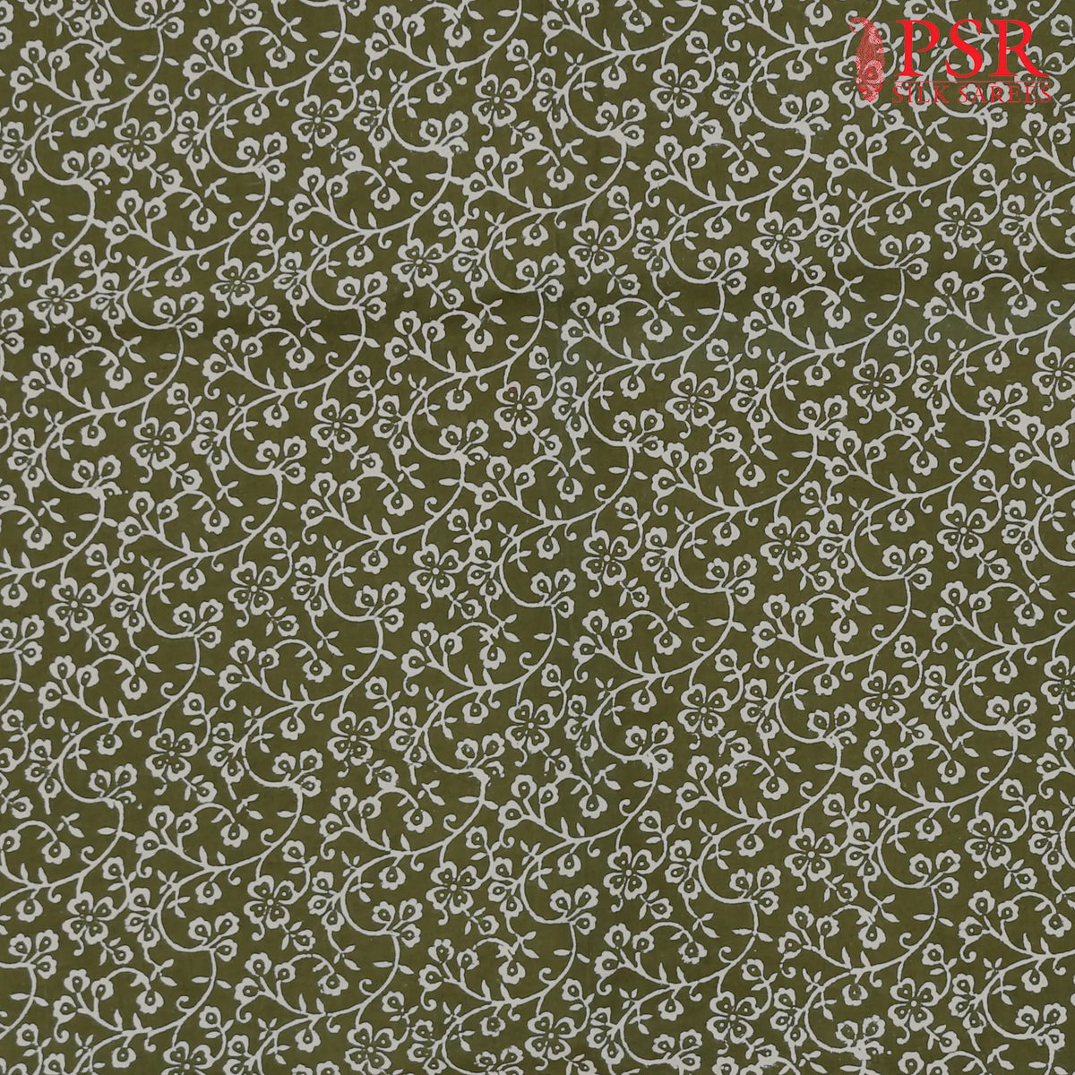 Olive Green Jaipur Cotton Print Running Material