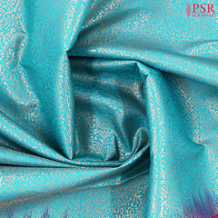 Cerulean Blue Art Silk Jacquard Saree