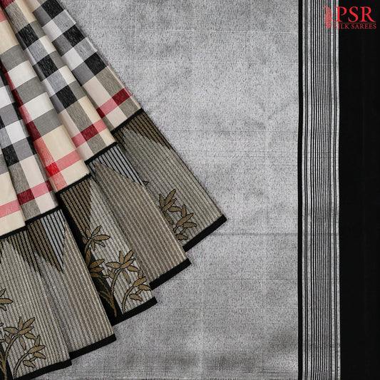 Light Beige Bridal Kanchipuram Tissue Silk Saree