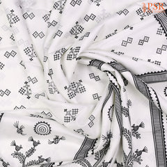 White Murshidabad Silk Saree