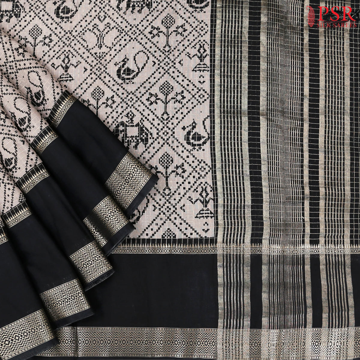 Pewter Cast Assam Saree