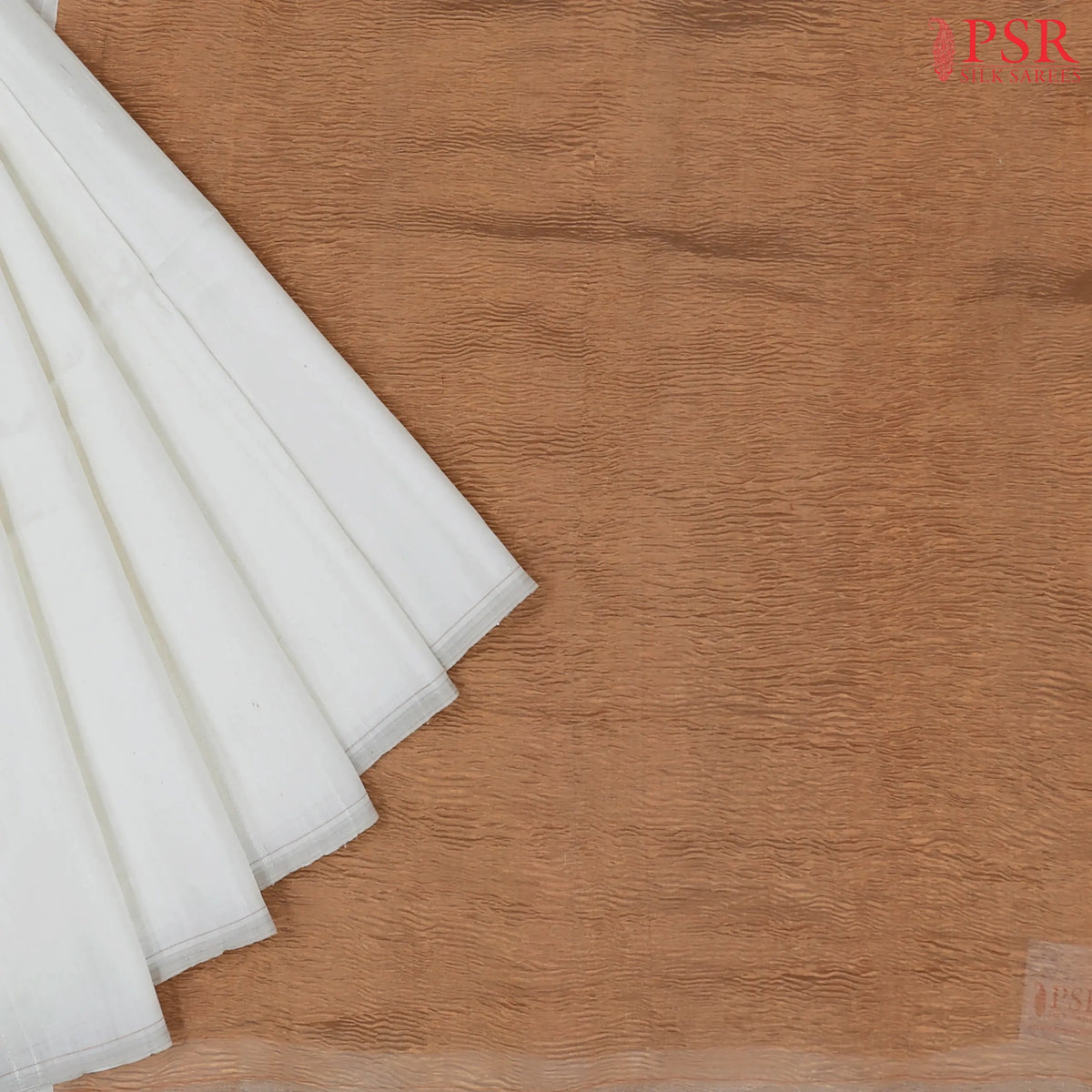 Floral White Fusion Soft Silk Saree