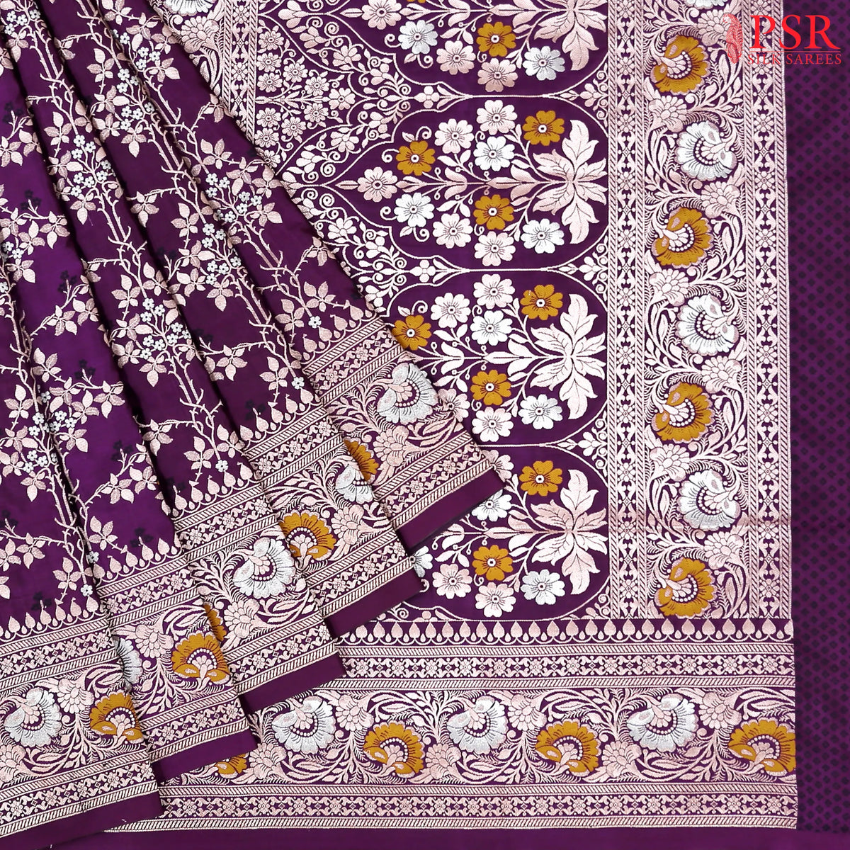 Byzantium Purple Banaras Art Silk Saree